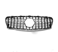 Double Slats Grill Per GT Style Racing Grill Per Benz Per Classe GLA X156 2017-2020 GLA180 GLA200 GLA250 GLA45 Griglia Anteriore Superiore Paraurti Hood Mesh Griglia Radiatore(Argento)