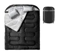 Double Sleeping Bag, 2-Person Sleeping Bag with Gear Sack and Mat, Warm Cold Weather Outdoor Use for Backpacking Camping Travel Hiking Summer Winter Adults 150x220cm