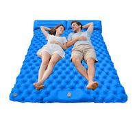 Double Sleeping Pad | Inflatable Mattress Camping with Built-in Foot Pump | Lightweight Backpacking Supplies for Travel Car Trekking Outdoor Tent