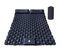 Double, Sleeping, Pad, Inflatable Sleeping Mat with Built-in Pillow, Lightweight and Portable Camping Gear, Compact Travel Bed for Outdoor Tent Trekking Hiking Backpacking