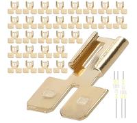 Double Spade Connectors Set Electrical Double Way Terminal Adapters Kit Brass Terminal Connector (30pcs)