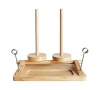 Double Spindle Yarn Holder, 30 cm Rotating Yarn Storage with Smooth 360 Degree Spin, Crochet Organizer for Easy Dispensing, Thread Dispenser for Women, Beginners, Wooden Finished, Accessory Craft
