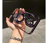 Double Stand Case Cover for iPhone 16 15 14 13 Pro Max, Magnetic Dual Kickstand for iPhone Cover with Lens Protector (Purple,For iphone 16Plus)