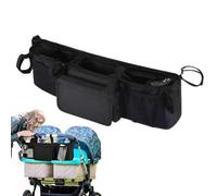 Double Stroller Accessories - Organizer spazioso impermeabile con 3 compartments for Baby Essentials, Stroller Attachment with Cup Holder Design, Travel Daily for Parents Home Outdoor, Convenient