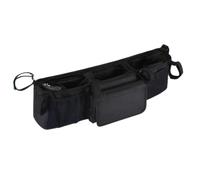 Double Stroller Caddy Organizer - Baby Stroller Organizer for Travel and Outdoor Parents | Waterproof Fabric with 3 Compartments, Large Storage Bottles Snacks Diapers, Perfect for Home Walks and Trips