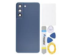 Double Sure Parte di riparazione posteriore in plastica blu navy per Samsung Galaxy S21 FE 5G SM-G990B con telaio della fotocamera posteriore lente in vetro adesivo pretagliato e kit di strumenti
