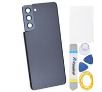 Double Sure Phantom Grigio Plastica Posteriore Parte di Riparazione per Samsung Galaxy S21 S21 5G con Telaio Della Fotocamera Posteriore Lente di Vetro Pre Cut Adesivo e kit di strumenti