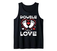 Double The Love Baby Feet Cuore Twins Canotta