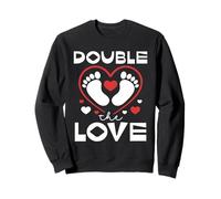 Double The Love Baby Feet Cuore Twins Felpa