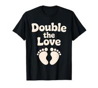 Double The Love Twin Pregnancy Announcement Valentine Maglietta