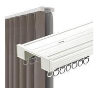 Double Trac - Supporto da soffitto in alluminio liscio, per soggiorno e camera da letto, divisorio 420 cm, colore: bianco