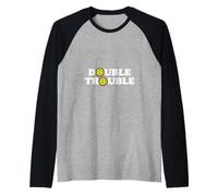 Double Trouble Funny Cute Pickleball Dink Team 80s Retro Maglia con Maniche Raglan