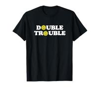 Double Trouble Funny Cute Pickleball Dink Team 80s Retro Maglietta