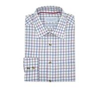 Double TWO Camicia da uomo a quadri tattersall stile classico country a maniche lunghe all'aperto, prugna, 36