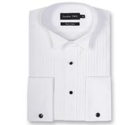 Double Two Camicia Da Uomo Con Pieghe E Collo A V