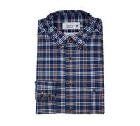 Double Two Life Style Uomo Manica Lunga Comodi Camicia IN Navy Taglia 2XL-5XL