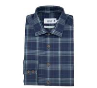 Double Two Life Style Uomo Manica Lunga Tempo Libero Camicia IN Blu