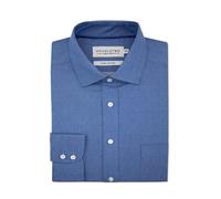 Double Two Uomo Blu Denim Macchiettato Motivo Camicia IN Collare Taglia