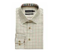Double Two Uomo Classico a Maniche Lunghe Puro Cotone Quadri Camicia 18.5-23,