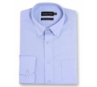 Double Two Uomo Manica Lunga Oxford Misto Cotone Camicia (4900) Collare Taglia