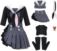 Double Villages Set completo di uniformi per cosplay e feste di Halloween (nero/bianco, XL)