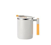 Double Wall Stainless Steel Coffee Mug Heat-Resistant Anti-Scalding 304 Thermos Cup With Handle Leak-Proof Lid per Caffè(Color3)