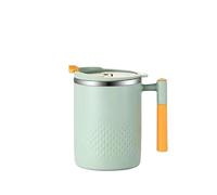Double Wall Stainless Steel Coffee Mug Heat-Resistant Anti-Scalding 304 Thermos Cup With Handle Leak-Proof Lid per Caffè(Color2)