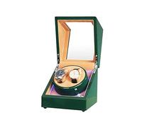 Double Watch Winder Box for Automatic Watches with LED Light Green Piano Paint Exterior Silent Motor 4 Rotation Modes (C)