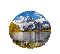Double WaterproofCuffia da a da bagno Amazing Alps Glacier Scenic Landscape Lake Mountain Riutilizzabile Fashion Shower Hat For Women Beauty, BathHair Spa, Home Hotel Travel Use