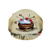 Double WaterproofCuffia da a da bagno Art Berry Cake Cartoon Candy Cream Heart Card Riutilizzabile Fashion Shower Hat For Women Beauty, BathHair Spa, Home Hotel Travel Use