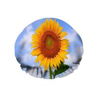 Double WaterproofCuffia da a da bagno Beautiful Helianthus Annuus Blossom Sunlight Sunny Sunflower Leaf Riutilizzabile Fashion Shower Hat For Women Beauty, BathHair Spa, Home Hotel Travel Use