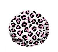 Double WaterproofCuffia da a da bagno Bright Leopard Pink Black White Cheetah Tattoo Art Riutilizzabile Fashion Shower Hat For Women Beauty, BathHair Spa, Home Hotel Travel Use