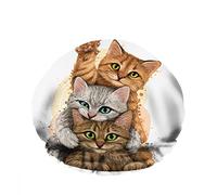 Double WaterproofCuffia da a da bagno Cats Color Animal Art Cute Joy Eyes Feline Riutilizzabile Fashion Shower Hat For Women Beauty, BathHair Spa, Home Hotel Travel Use