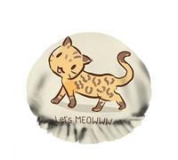Double WaterproofCuffia da a da bagno Cute Kawaii Cat Happy Bengal Meow Walking Road Cappello da a moda riutilizzabile per donna Bellezza, BathHair Spa, Home Hotel Travel Use