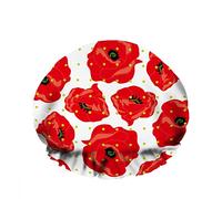 Double WaterproofCuffia da a da bagno Flower Art Floral Dot Red Rose Nature Stamen Riutilizzabile Fashion Shower Hat For Women Beauty, BathHair Spa, Home Hotel Travel Use