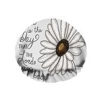 Double WaterproofCuffia da a da bagno Flower Bloom Daisy Floral Holy Art Stamen Letter Riutilizzabile Fashion Shower Hat For Women Beauty, BathHair Spa, Home Hotel Travel Use
