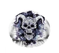 Double WaterproofCuffia da a da bagno Frightful Darkwhite Death Devil Head Skull Horn Line Riutilizzabile Fashion Shower Hat For Women Beauty, BathHair Spa, Home Hotel Travel Use