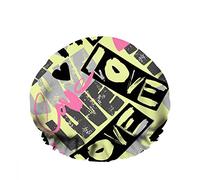 Double WaterproofCuffia da a da bagno Hearts Doodle Elements Trendy Style Texture Love Colorful Riutilizzabile Fashion Shower Hat For Women Beauty, BathHair Spa, Home Hotel Travel Use
