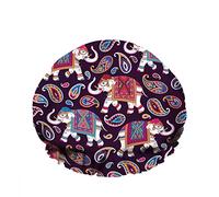 Double WaterproofCuffia da a da bagno Paisleys Boho Elephant Animal Color Culture Drop Like Riutilizzabile Fashion Shower Hat For Women Beauty, BathHair Spa, Home Hotel Travel Use