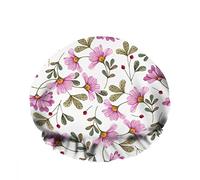 Double WaterproofCuffia da a da bagno Pink Floral Nature Green Leaf Fiori primaverili Bellissimo cappello da a riutilizzabile per le donne Bellezza, BathHair Spa, Home Hotel Travel Use