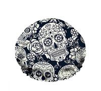 Double WaterproofCuffia da a da bagno Skull Dead Rose Flower Rock Art Diamonds Head Riutilizzabile Fashion Shower Hat For Women Beauty, BathHair Spa, Home Hotel Travel Use