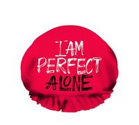 Double WaterproofCuffia da a da bagno Word Letter Perfect Alone Antivalentine's Day Quote Red Riutilizzabile Fashion Shower Hat For Women Beauty, BathHair Spa, Home Hotel Travel Use