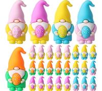 DoubleFill 30 mini gnomi pasquali, statuette di gnomi per uova di Pasqua, regali piccoli gnomi statue per nascondere e cercare coniglietti primaverili gnomi pasquali per bomboniere regali decorativi