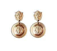 DOUBNINE Orecchini a forma di testa di leone, in oro, stile barocco, stile vintage anni '80, da donna