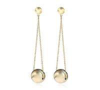 Doubnine Orecchini pendenti a forma di grande sfera, con catena dorata, da donna, Ottone