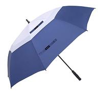 Doubwell Ombrello da golf grande oversize da 172,7 cm con doppia copertura antivento automatico dritto ombrello pioggia per uomini e donne, bianco/blu navy, XL