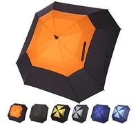 Doubwell Ombrello quadrato automatico e antivento (nero/arancione, 62 pollici)