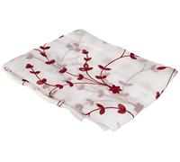 Douceur d'Intérieur – Coppia tende dritte con passanti 60x120 cm velate ricamate bianco/rosso