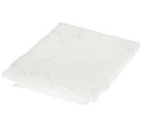 Douceur d'Intérieur. Coppia di tende dritte con passanti, 60 x 120 cm, velate, sabbiate, ricamate con piccoli fiori, colore: bianco.