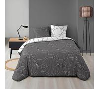 douceur d 'intérieur Parure con Copripiumino in Poliestere, Multicolore, Poliestere, Multicolore, 240 x 220 cm